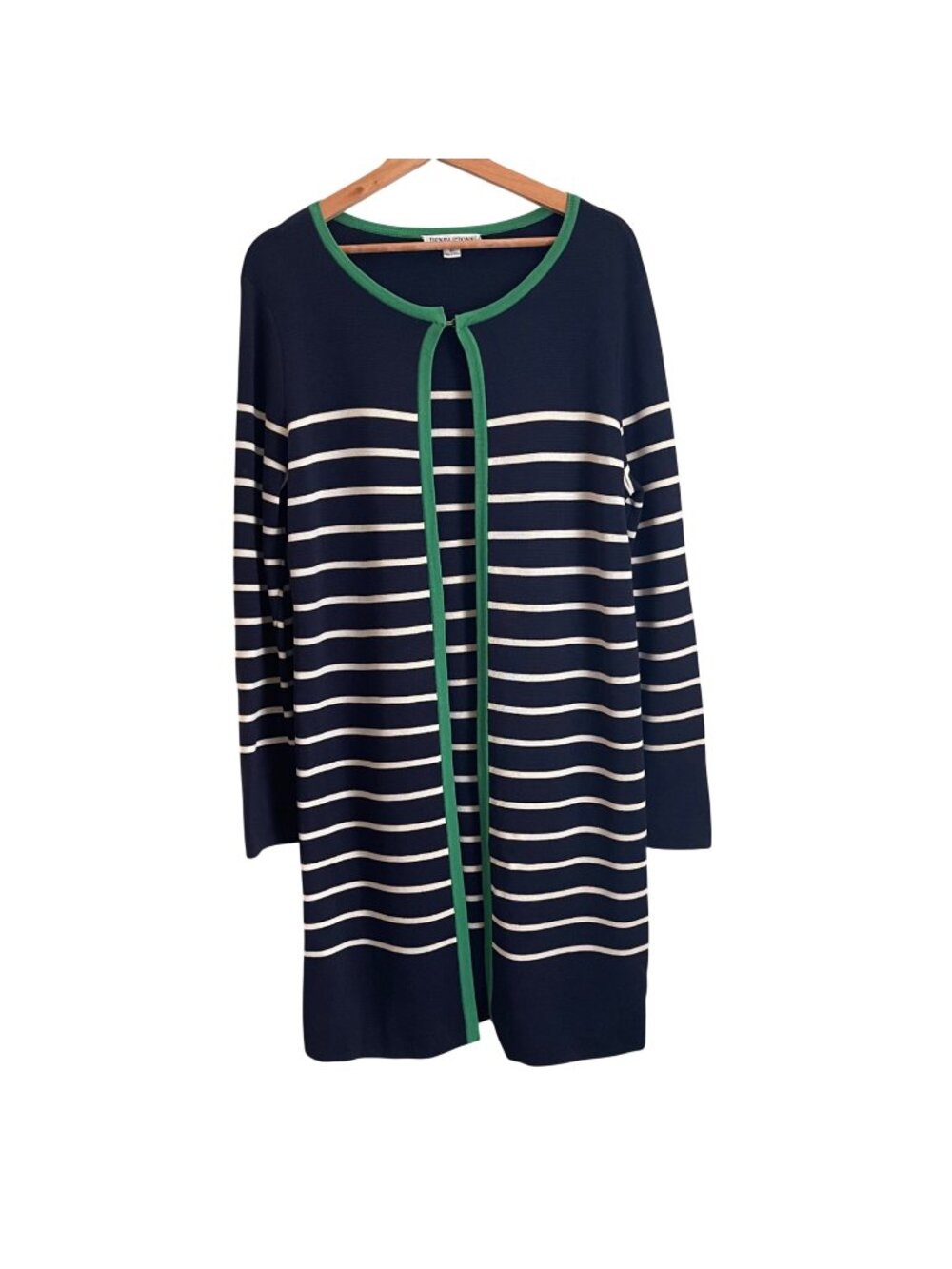 Pendleton Womens Silk Cotton Long Cardigan Size M Navy Coastal Preppy Old Money
